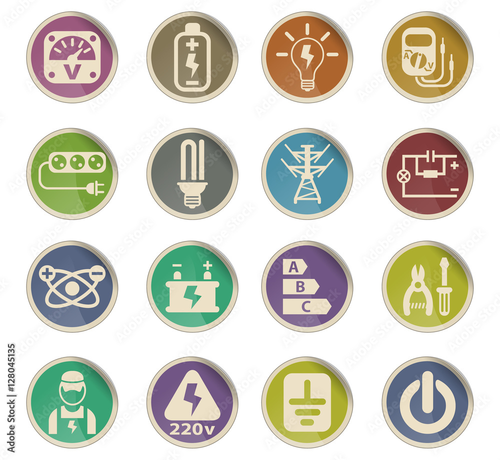 electricity icon set