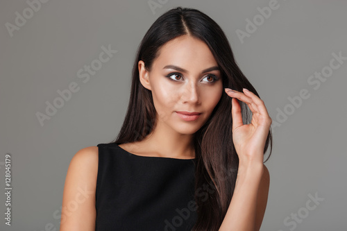Beautiful young woman with make up and long hair