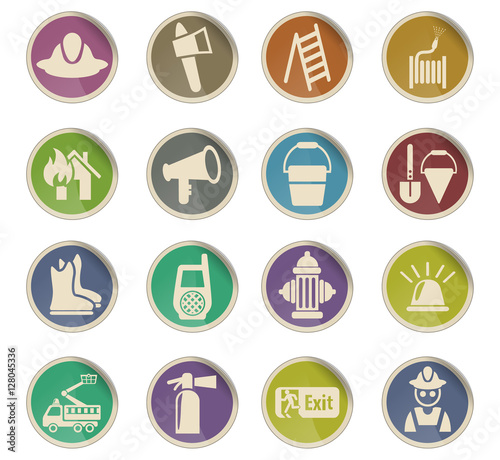 fire brigade icon set