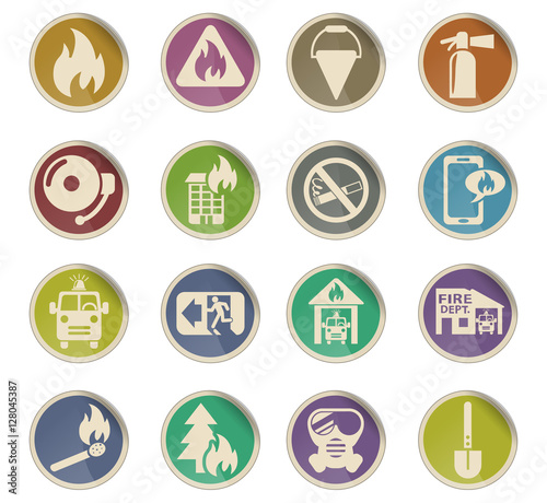 fire brigade icon set