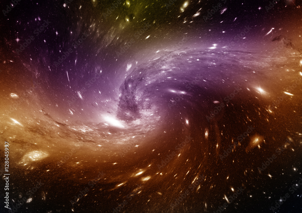 Stars, dust and gas nebula in a far galaxy Stars, dust and gas nebula in a far galaxy