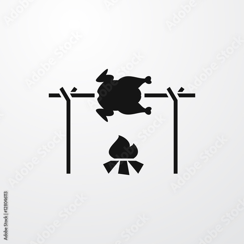 chicken grill icon illustration