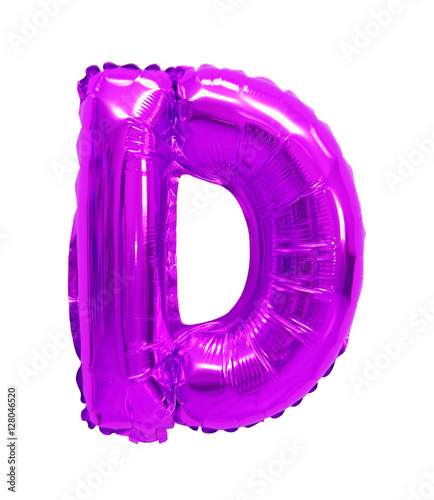 letter d from a balloon purple, violet