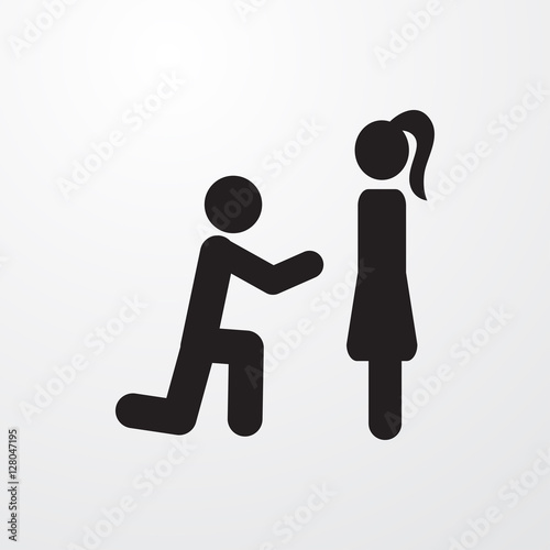 marriage proposal icon illu...