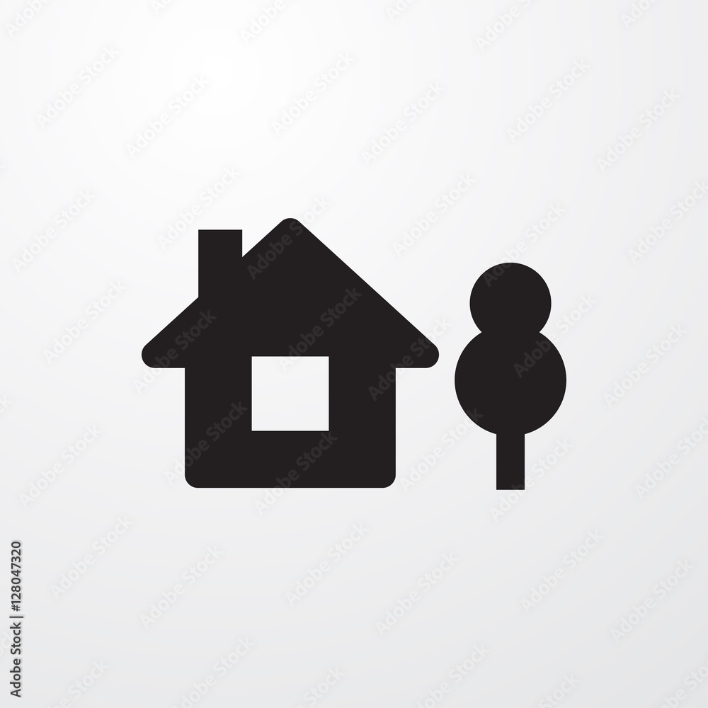 house and tree icon illustration house and tree icon illustration
