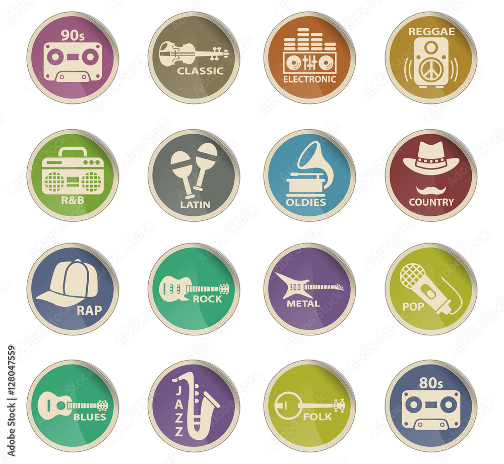 Fototapeta premium musical genre web icons