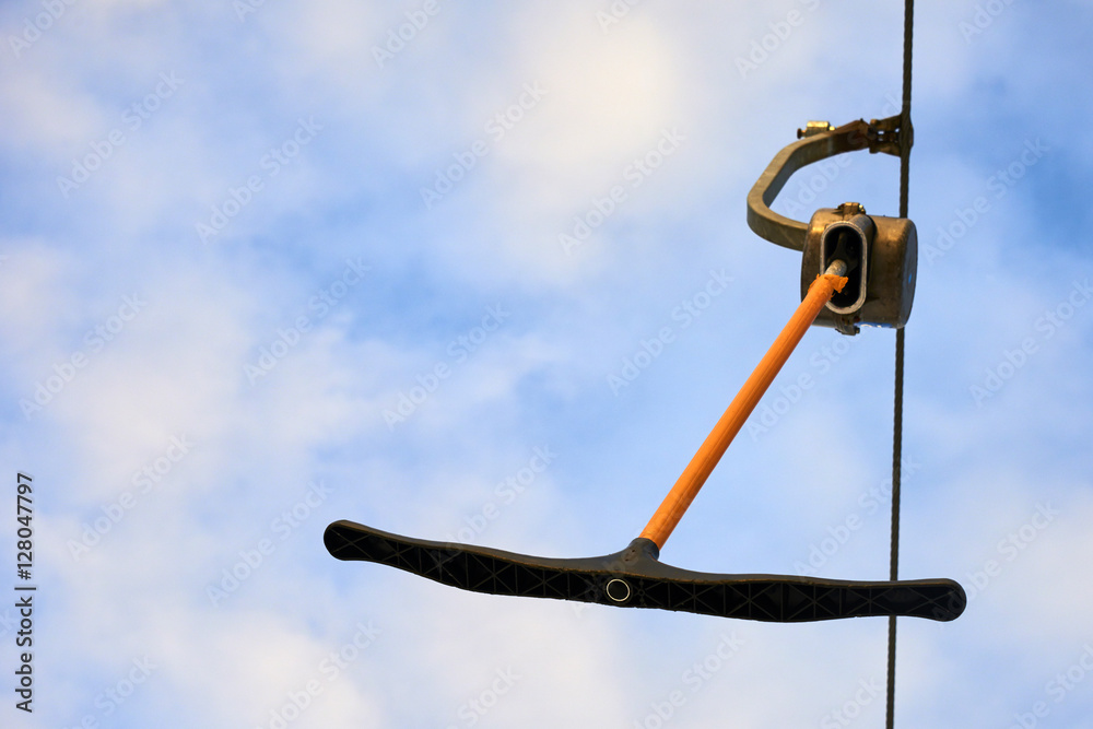 Fototapeta premium ski lift anchor at sunset
