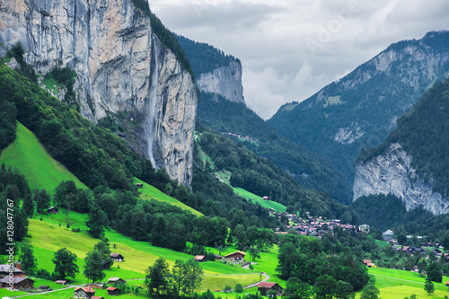 Chalet in Lauterbrunnen valley in Bern canton of Switzerland