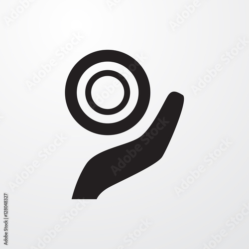 coin on hand icon illustration