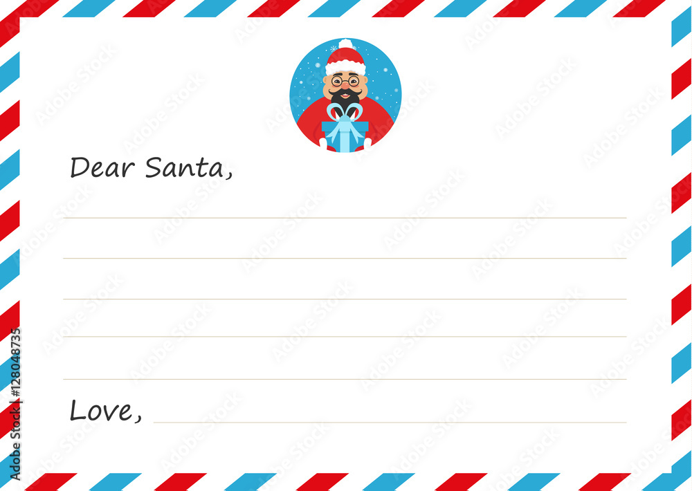 Template envelope New year's or Christmas letter to cute asian Santa Claus. Greeting card. Vector illustration. Flat design. Template envelope New year's or Christmas letter to cute asian Santa Claus. Greeting card. Vector illustration. Flat design.