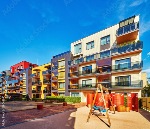 Wallpaper Mural Children playground and Modern complex of residential buildings Torontodigital.ca