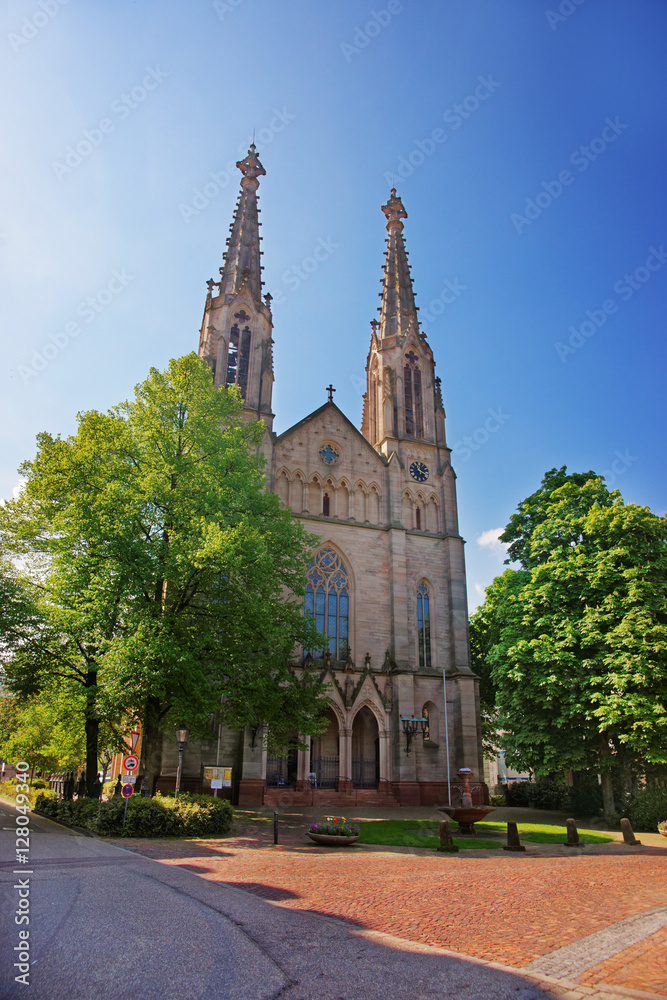 City Church in the center of Baden Baden Germany