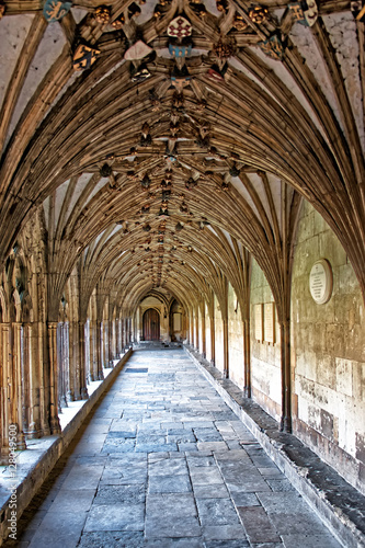 Cloister in Canterbury Cathedral in Kent UK