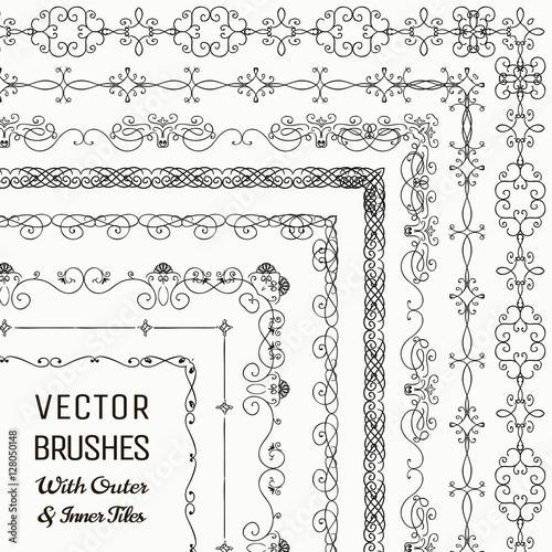 Vector Brushes with Outer and Inner Tiles Collection photo