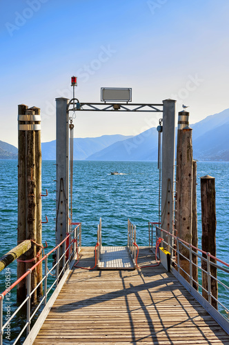 Fragment of Pier in Ascona resort of Ticino canton Switzerland