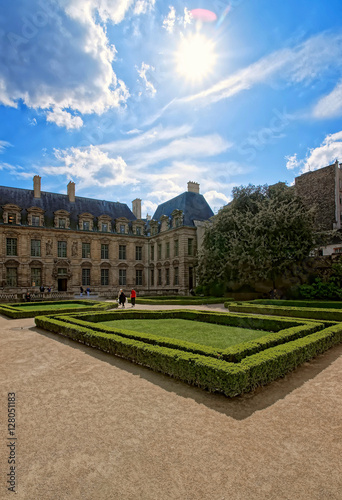 Hotel de Sully and beautiful garden in Paris
