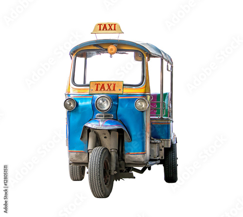 Photography tuk-tuk isolated on white background