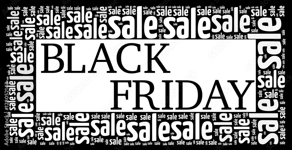 Obraz premium Black Friday Sale in word collage