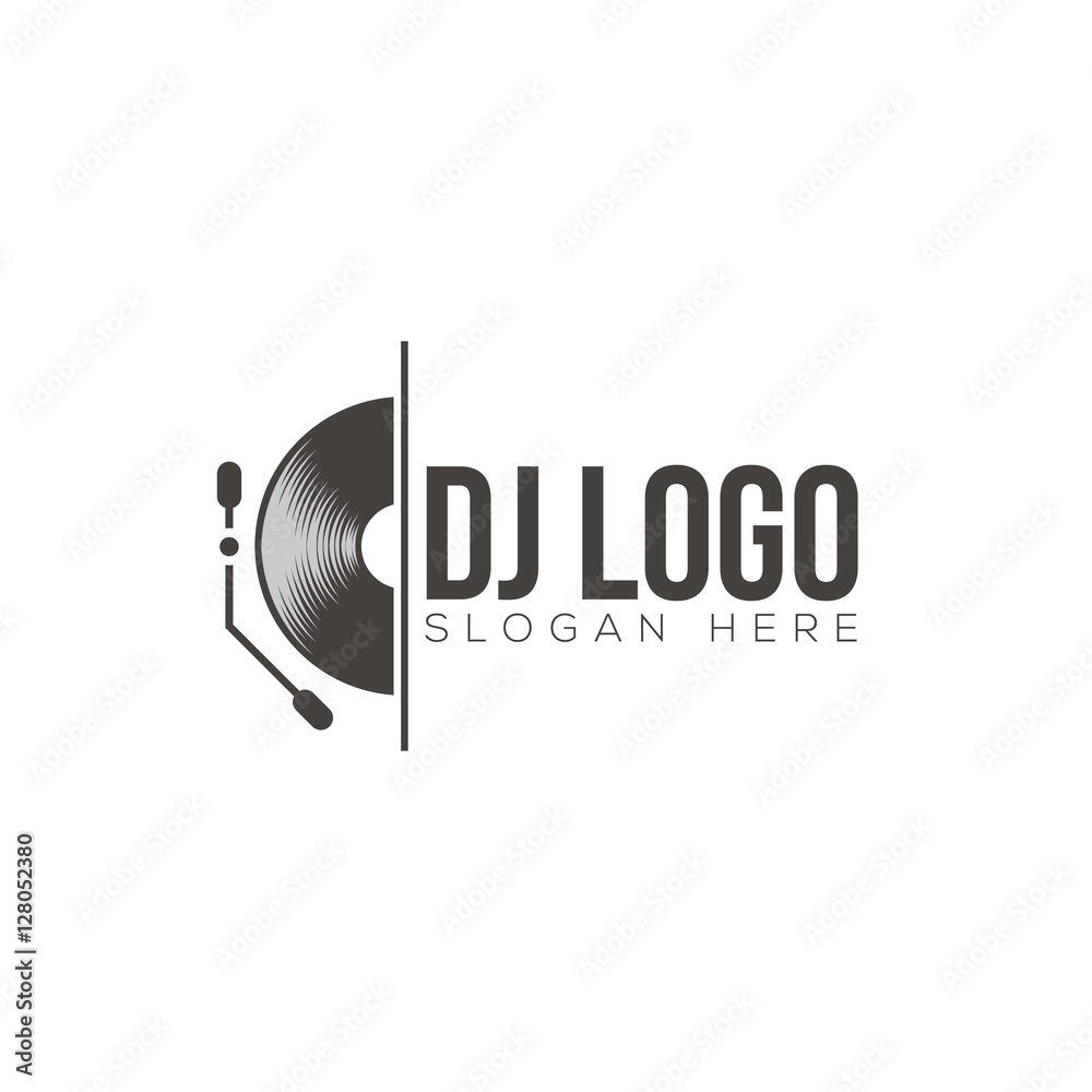 DJ Logo design vector Stock Vector | Adobe Stock