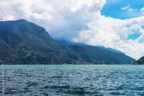 Nature of Lake Lugano and Alps mountains Ticino in Switzerland © Roman Babakin