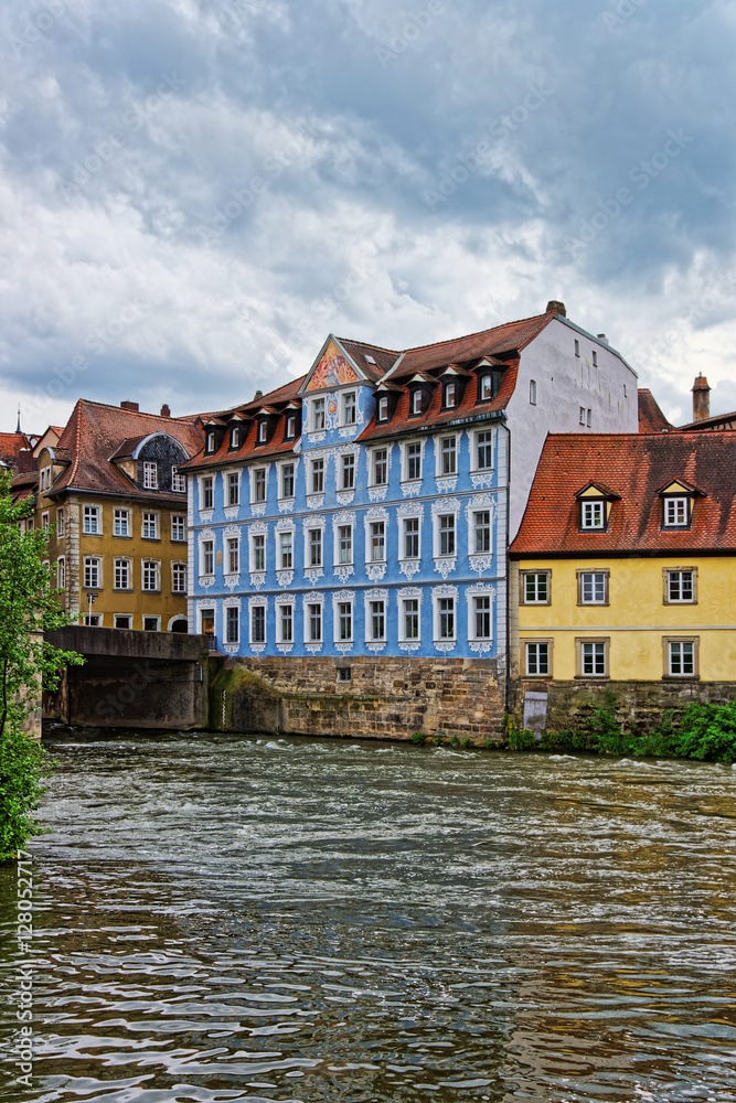 Old city and Regnitz River in Little Venice Bamberg