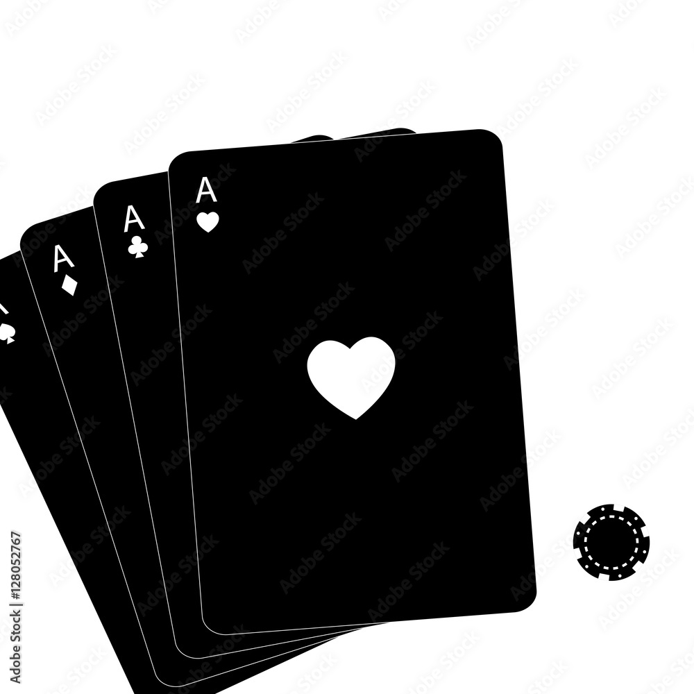 Playing cards. Casino background. Card suits. Sports game. Playing club. Silhouette  cards. Stock Vector | Adobe Stock