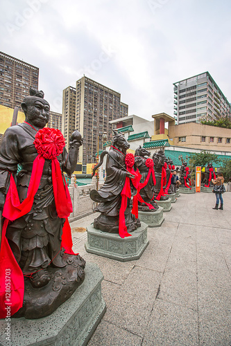 Religious Statues in Wong Tai Sin Temple of Kowloon HK