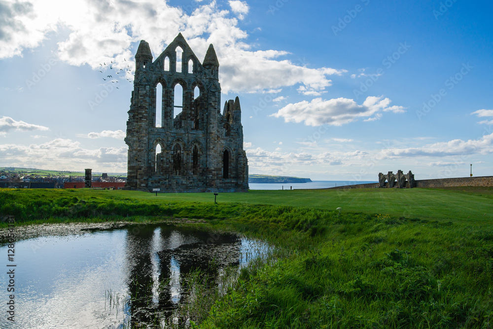 Ruins of Whitby Abbey in North Yorkshire in the UK