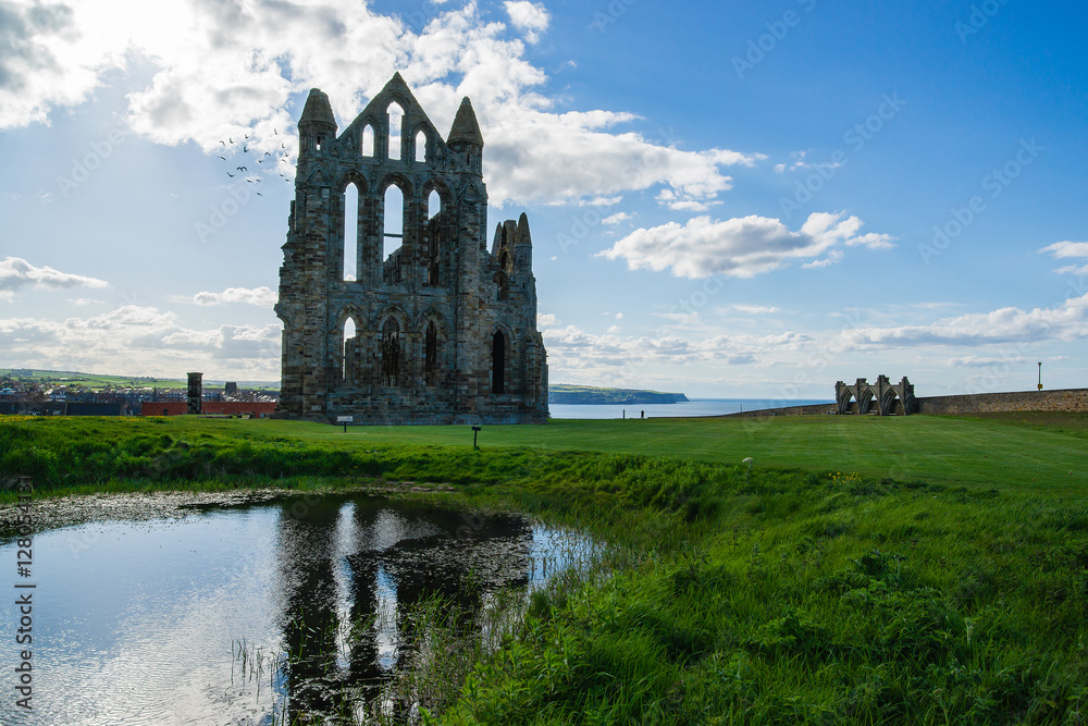 Naklejka premium Ruins of Whitby Abbey in North Yorkshire in the UK