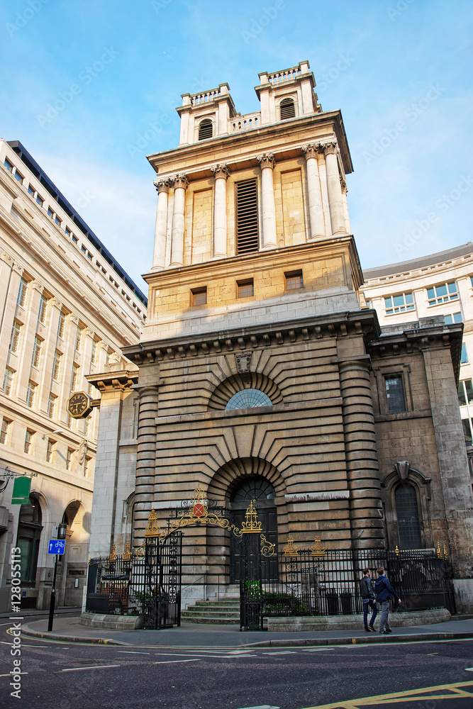 St Mary Woolnoth Church in the City of London
