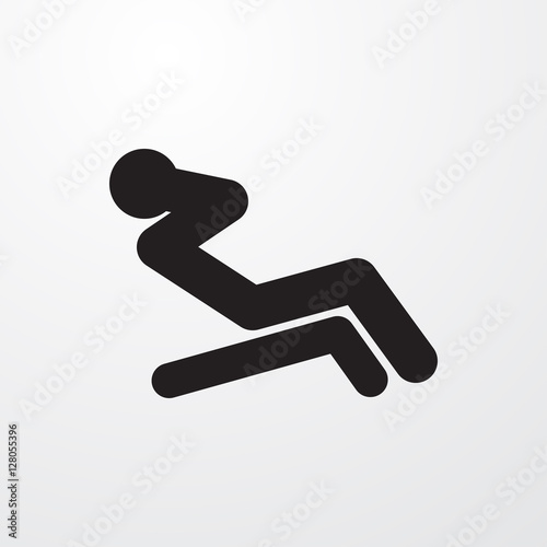 man doing exercises icon illustration