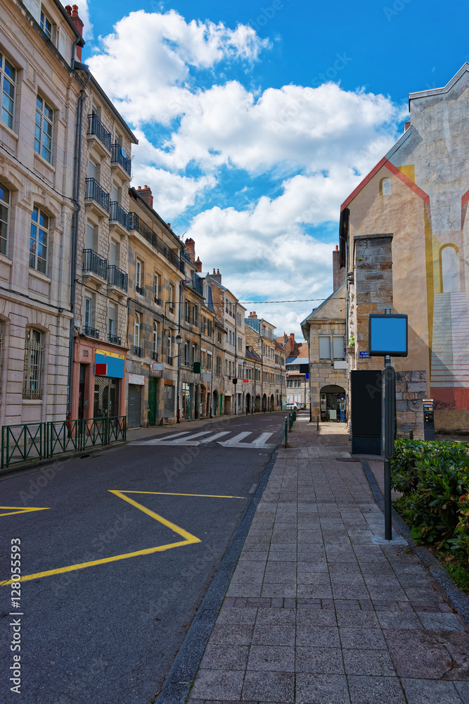 Street in Besancon in Bourgogne Franche Comte region in France