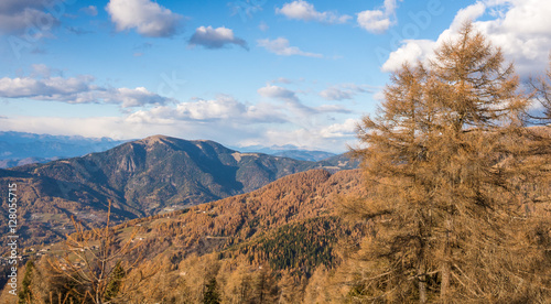 Monte Panarotta. autumn view of the mountains of Cima Panarotta, Levico Terme, Trentino Alto Adige, Italy
 photo