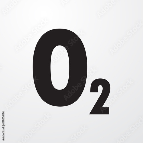 O2 oxygen icon illustration