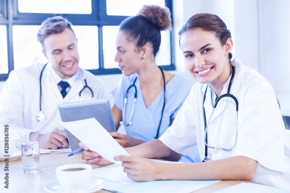 Female doctor meeting with colleagues Female doctor meeting with colleagues