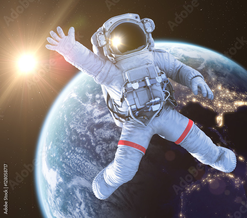 Obraz na płótnie Waving Astronaut, 3d render w salonie
