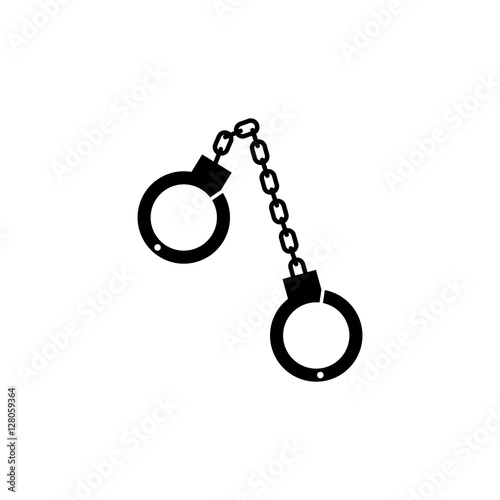 Handcuffs isolated. Police accessory on white background