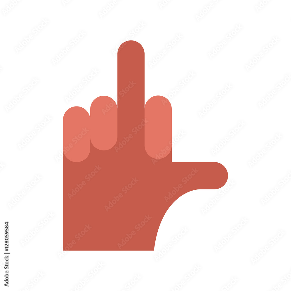 Fuck Hand. Aggression symbol. Middle finger up. Fuck Hand. Aggression symbol. Middle finger up.