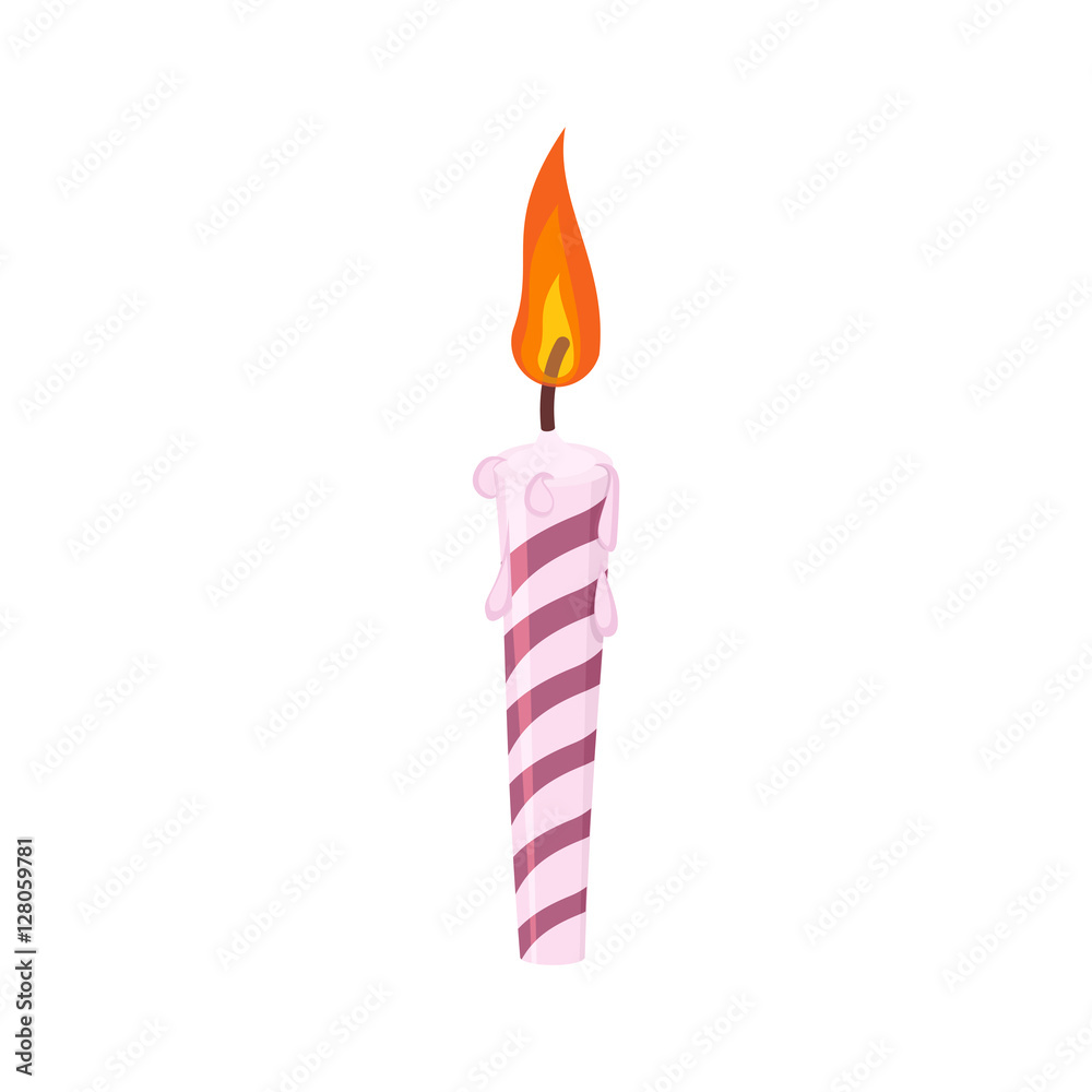 Candle birthday cake. Festive red candle isolated Candle birthday cake. Festive red candle isolated