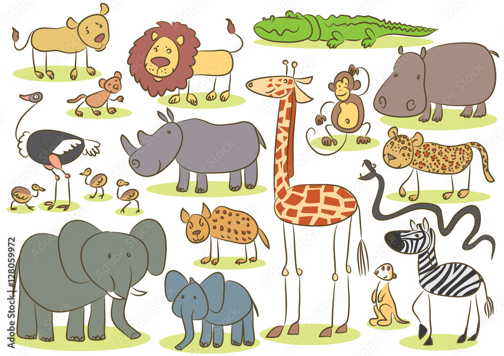 African animal kids drawing African animal kids drawing