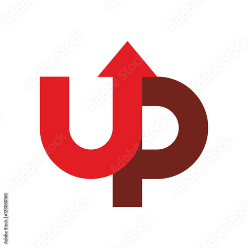 Start up logo. Up arrow emblem. starting business logotype