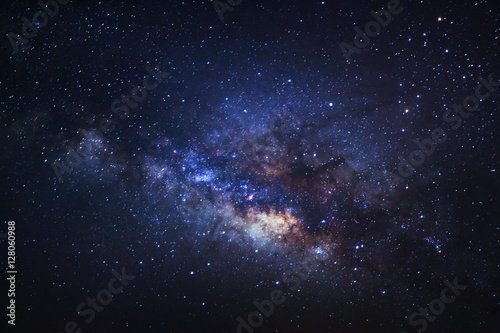 Fototapeta Naklejka Na Ścianę i Meble -  Close-up of Milky Way Galaxy, Long exposure photograph, with gra