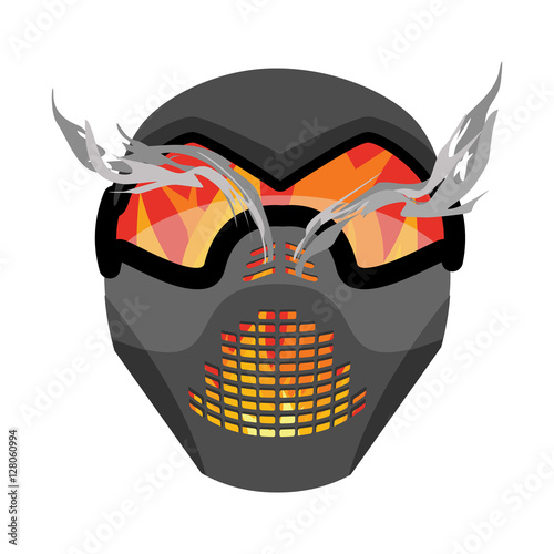  paintball mask. Protective helmet Scary. Sports respirator futu