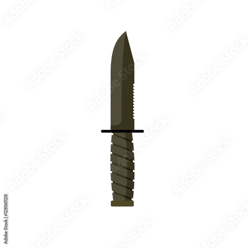 Fotografiet Military knife. Army blade. Soldiers weapon isolated