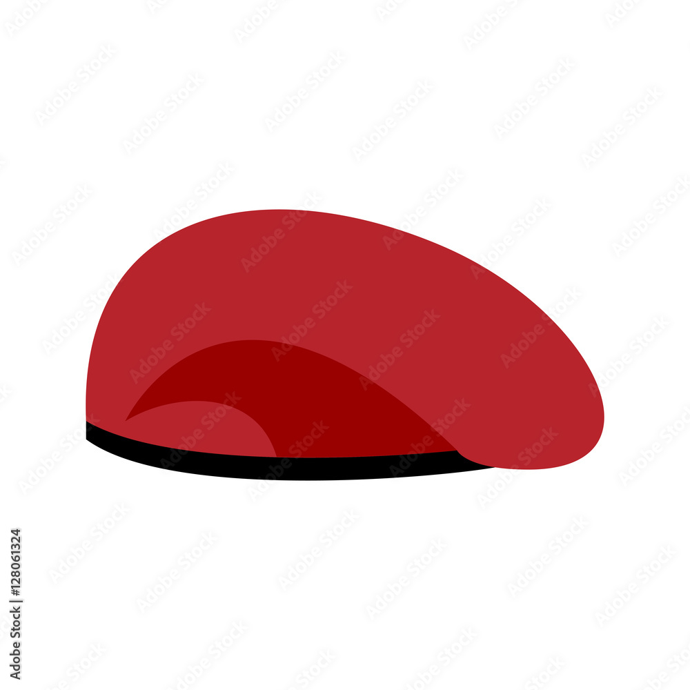 Beret military red. Soldiers cap. army hat. War barret Beret military red. Soldiers cap. army hat. War barret
