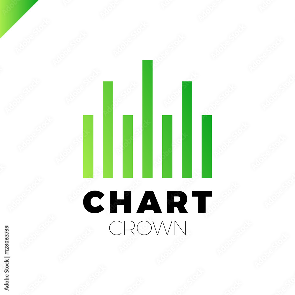 Chart Crown Logo. Infographic rate. Chart or rate icon logotype. Growing graph simbol. Chart Crown Logo. Infographic rate. Chart or rate icon logotype. Growing graph simbol.