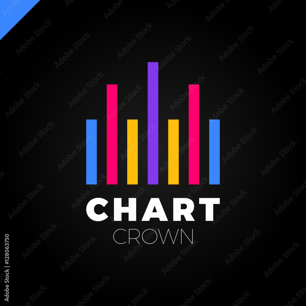 Chart Crown Logo. Infographic rate. Chart or rate icon logotype. Growing graph simbol. Chart Crown Logo. Infographic rate. Chart or rate icon logotype. Growing graph simbol.