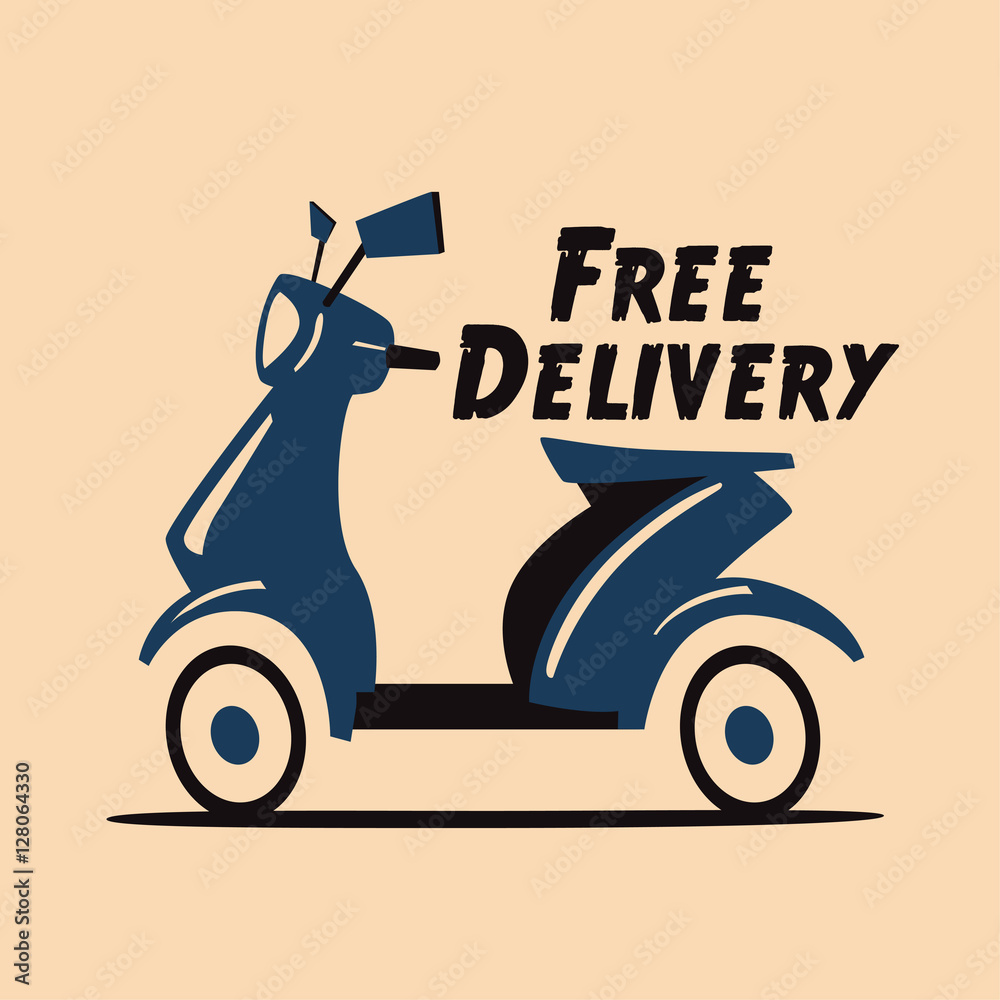 Fast and free delivery. Vector cartoon illustration.