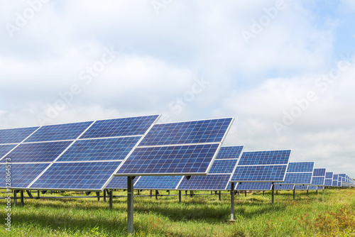 solar panels  photovoltaics in solar farm  photo