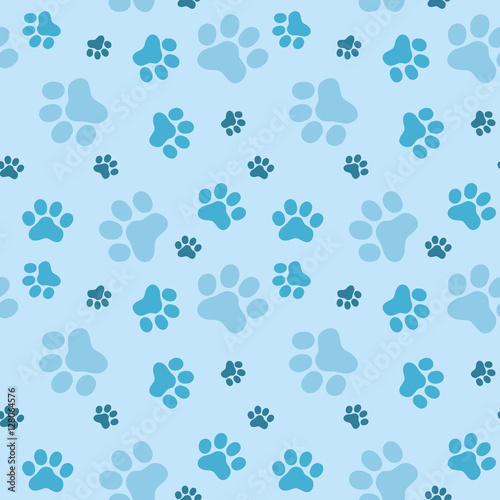 Pattern of animals paws, flat syle, vector illustrartion